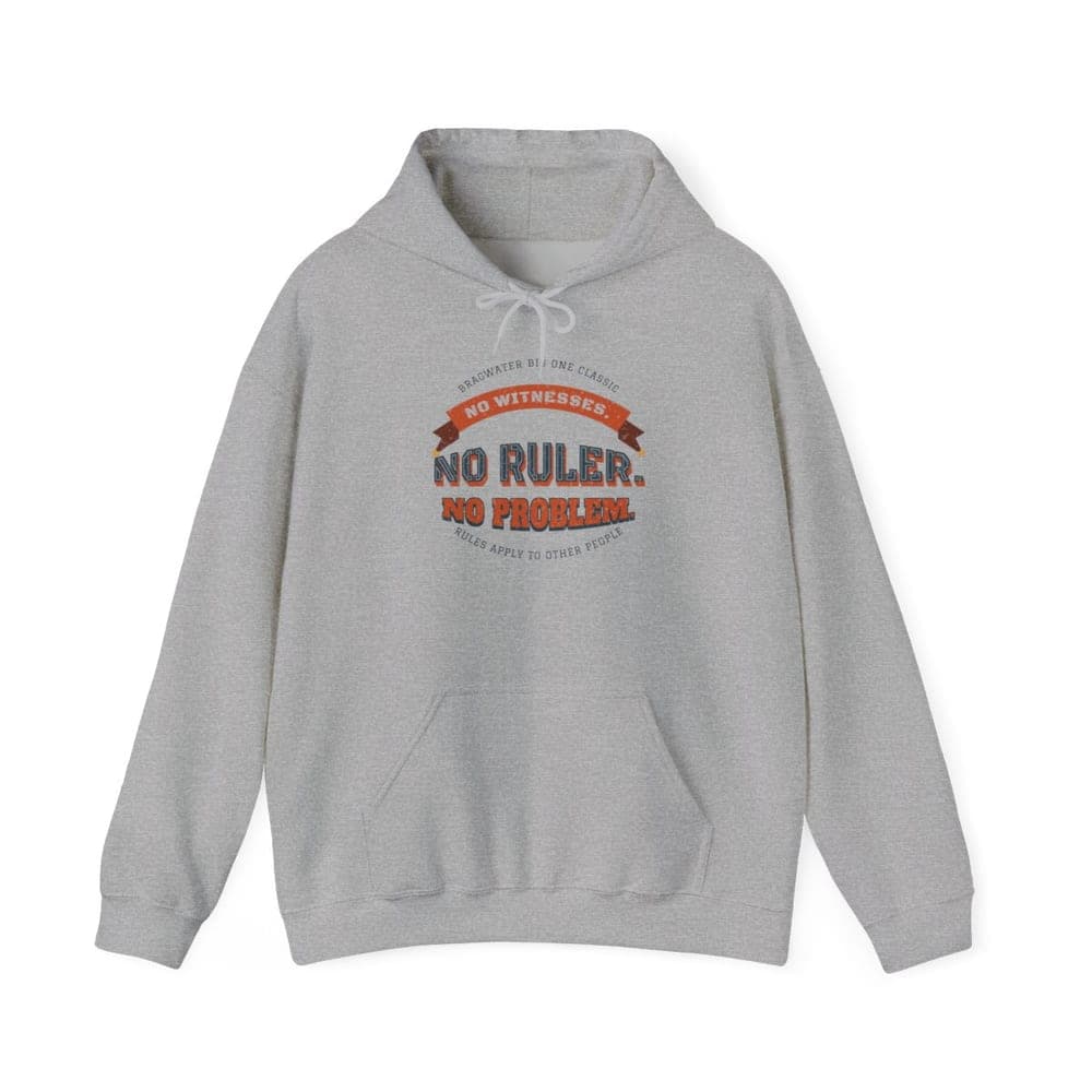 No Witnesses. No Ruler. No Problem. fishing hoodie in sport grey