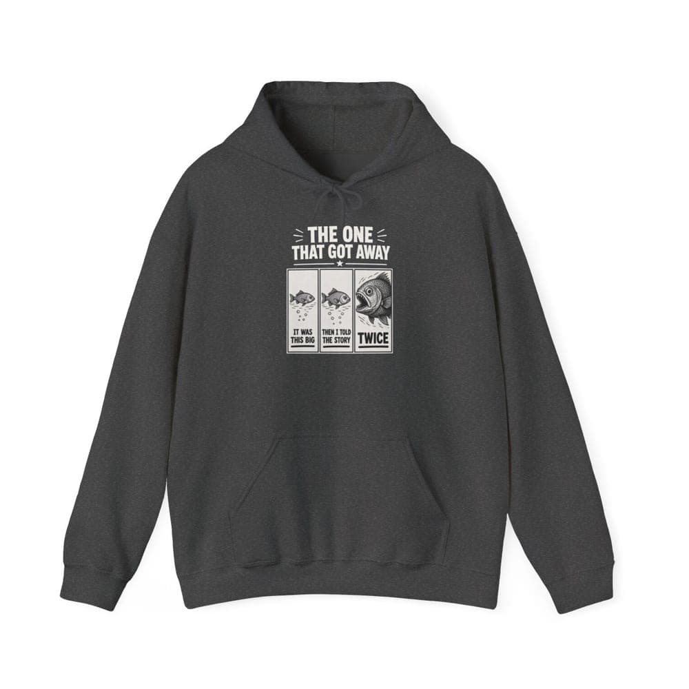 The One That Got Away fishing hoodie in dark heather